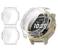 GIOPUEY Funda Compatible con Amazfit T-Rex 3 Pro 44mm, [2 Pack] Protector de Pantalla + Bastidor rígido, Protección Total del Paquete - Transparent+Transparent