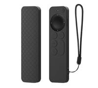 GIOPUEY Funda Compatible con Apple TV 4K/HD Siri Remote 2021/2022, Ultradelgado Silicona Case Cover, Anti-caída, Portátil - Negro