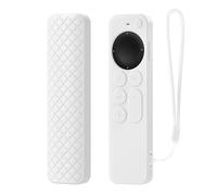 GIOPUEY Funda Compatible con Apple TV 4K/HD Siri Remote 2021/2022, Ultradelgado Silicona Case Cover, Anti-caída, Portátil - Blanco