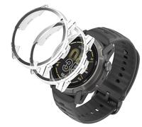 GIOPUEY Funda Compatible con COROS APEX 4 42mm, [2 PACK] Protector de Pantalla + Bastidor rígido, Protección total del paquete - Transparent+Transparent