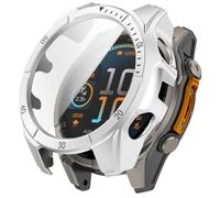 GIOPUEY Funda Compatible con Garmin Tactix 8 Solar 51mm, Protector de Pantalla + Bastidor rígido, Protección Total del Paquete - Silver
