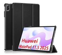 GIOPUEY Funda Compatible con Huawei MatePad 11.5 2025, Piel Carcasas, Plegable Funda con Soporte, Protección 360° - Black