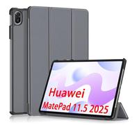 GIOPUEY Funda Compatible con Huawei MatePad 11.5 2025, Piel Carcasas, Plegable Funda con Soporte, Protección 360° - Gris