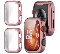 GIOPUEY Funda Compatible con Huawei Watch Fit 4 Pro, [2 Pack] TPU morbido Case, Resistente agli urti - Pink+Pink
