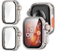 GIOPUEY Funda Compatible con Huawei Watch Fit 5, [2 Pack] Protector de Pantalla + Bastidor rígido, Protección Total del Paquete - Beige+Beige