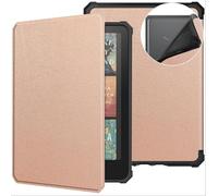 GIOPUEY Funda Compatible con Kindle Colorsoft/Paperwhite 12th, Piel Carcasas, PU Piel + Suave TPU Case, Auto Sleep/Wake, Protección 360° Cover - Rosa Dorada