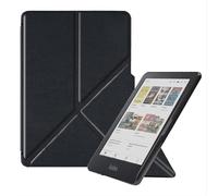 GIOPUEY Funda Compatible con Kobo Clara BW, Cubierta Trasera de Silicona Suave [Textura Similar a la Piel] - Negro