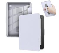 GIOPUEY Funda Compatible con Kobo Clara Colour/Clara BW/Clara 2E, Flip Piel Carcasas, con Correa de Mano, Carcasa Trasera Transparente de PC TPU - Purple