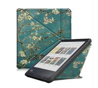 GIOPUEY Funda Compatible con Kobo Libra Colour, Cubierta Trasera de Silicona Suave [Textura Similar a la Piel] - Flower
