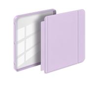 GIOPUEY Funda Compatible con Kobo Libra Colour/Kobo Libra 2, Flip Piel Carcasas, Carcasa Trasera Transparente de PC TPU - Purple