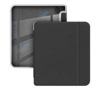 GIOPUEY Funda Compatible con Kobo Libra Colour/Kobo Libra 2, Flip Piel Carcasas, Carcasa Trasera Transparente de PC TPU - Black