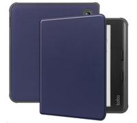 GIOPUEY Funda Compatible con Kobo Libra Colour, Piel Carcasas, PU Piel + Suave TPU Case, Auto Sleep/Wake, Protección 360° Cover - Azul Oscuro