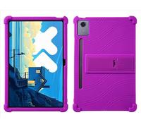 GIOPUEY Funda Compatible con Lenovo Idea Tab Pro 12.7 - con Soporte - Carcasa Protectora de Silicona TPU Suave Case - Purple