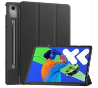 GIOPUEY Funda Compatible con Lenovo Idea Tab Pro 12.7, Piel Carcasas, Plegable Funda con Soporte, Protección 360° - Black