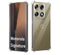 GIOPUEY Funda Compatible con Motorola Signature, Ultrafina TPU Carcasa, Protección de Colchón de Aire, Antigolpes - Transparente