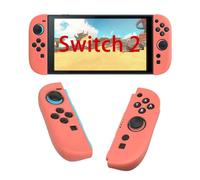 GIOPUEY Funda Compatible con Nintendo Switch 2 Joy-con Controller, Ultradelgado Silicona Case Cover, Anti-caída, Portátil - Rojo