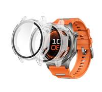 GIOPUEY Funda Compatible con OnePlus Watch 4/OPPO Watch X3, [2 Pack] Protector de Pantalla + Bastidor rígido, Protección Total del Paquete - Transparent+Transparent