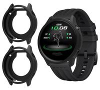GIOPUEY Funda Compatible con OnePlus Watch Lite, [2 Pack] Suave TPU Silicona Case Cover Protectora Carcasas - Black