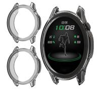 GIOPUEY Funda Compatible con OnePlus Watch Lite, [2 Pack] TPU morbido Case, Resistente agli urti - Black+Black