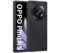 GIOPUEY Funda Compatible con OPPO Find N5, Cuero PU + PC Duro Carcasa, Textura de Cuero Especial Case, Anti-Huella Digital, Anti-Arañazos - Black