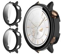 GIOPUEY Funda Compatible con OPPO Watch X2 Mini, [2 Pack] Protector de Pantalla + Bastidor rígido, Protección Total del Paquete - Black+Black