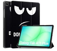 GIOPUEY Funda Compatible con Samsung Galaxy Tab A11 Plus, Piel Carcasas, Plegable Funda con Soporte, Protección 360° - Don`T Touch ME