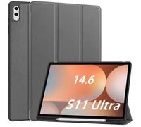 GIOPUEY Funda Compatible con Samsung Galaxy Tab S11 Ultra, Cubierta Trasera de Silicona Suave Case [Textura Similar a la Piel] - Grey