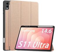 GIOPUEY Funda Compatible con Samsung Galaxy Tab S11 Ultra, Cubierta Trasera de Silicona Suave Case [Textura Similar a la Piel] - Rose Gold