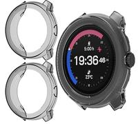 GIOPUEY Funda Compatible con SUUNTO Race S, [2 Pack] TPU morbido Case, Resistente agli urti - Black+Black