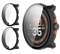 GIOPUEY Funda Compatible con SUUNTO Run, [2 Pack] Protector de Pantalla + Bastidor rígido, Protección Total del Paquete - Black+Black