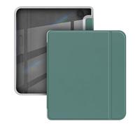 GIOPUEY Funda Compatible con Tolino Vision Color/Vision 6, Flip Piel Carcasas, Carcasa Trasera Transparente de PC TPU - Dark Green