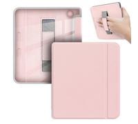 GIOPUEY Funda Compatible con Tolino Vision Color/Vision 6, Flip Piel Carcasas, con Correa de Mano, Carcasa Trasera Transparente de PC TPU - Pink