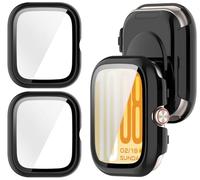 GIOPUEY Funda Compatible con Vivo Watch GT 2, [2 Pack] Protector de Pantalla + Bastidor rígido, Protección Total del Paquete - Black+Black