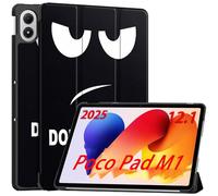 GIOPUEY Funda Compatible con Xiaomi Poco Pad M1 12.1 2025, Piel Carcasas, Plegable Funda con Soporte, Protección 360° - Don`T Touch ME