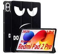 GIOPUEY Funda Compatible con Xiaomi Redmi Pad 2 Pro 12.1 2025, Piel Carcasas, Plegable Funda con Soporte, Protección 360° - Don`T Touch ME