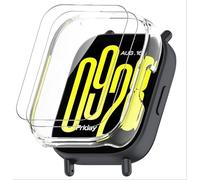 GIOPUEY Funda Compatible con Xiaomi Redmi Watch 5 Lite, [1+2 Pack] Custodia con Cristal Templado, Plastica Rigida, Anti-Urto - Clear