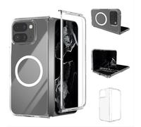 GIOPUEY Funda Magnética para Google Pixel 9 Pro Fold, Compatible con MagSafe, Carcasa Dura de Transparente PC Case Cover - Clear