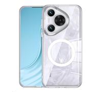 GIOPUEY Funda Magnética para Huawei Pura 70, Compatible con MagSafe, Carcasa Dura de Transparente PC + TPU Suave Case Cover - Clear