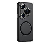 GIOPUEY Funda Magnética para Huawei Pura 80 Ultra, Compatible con MagSafe, Carcasa Dura de Mate PC + TPU Suave Case Cover - Black