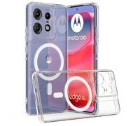 GIOPUEY Funda Magnética para Motorola Edge 60, Compatible con MagSafe, Carcasa Dura de Transparente PC + TPU Suave Case Cover - Clear