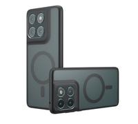 GIOPUEY Funda Magnética para Motorola Edge 60 Pro, Compatible con MagSafe, Carcasa Dura de Mate PC + TPU Suave Case Cover - Black