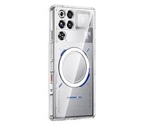 GIOPUEY Funda Magnética para Nubia Red Magic 11 Pro, Compatible con MagSafe, Carcasa Dura de Transparente PC + TPU Suave Case Cover - Clear