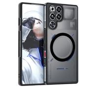 GIOPUEY Funda Magnética para Nubia RedMagic 11 Pro/11 Pro Plus, Compatible con MagSafe, Carcasa Dura de Mate PC + TPU Suave Case Cover - Black