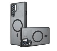 GIOPUEY Funda Magnética para Nubia RedMagic 9 Pro/9S Pro, Compatible con MagSafe, Carcasa Dura de Mate PC + TPU Suave Case Cover - Black
