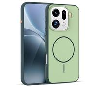 GIOPUEY Funda Magnética para OPPO Find X9, Compatible con MagSafe, Carcasa Dura de Mate PC + TPU Suave Case Cover - Green