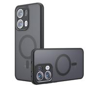 GIOPUEY Funda Magnética para OPPO Reno 13 Pro 5G, Compatible con MagSafe, Carcasa Dura de Mate PC + TPU Suave Case Cover - Black