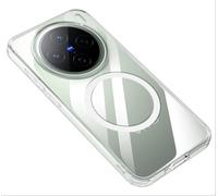 GIOPUEY Funda Magnética para Vivo X200 Pro Mini, Compatible con MagSafe, Carcasa Dura de Transparente PC + TPU Suave Case Cover - Clear