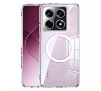 GIOPUEY Funda Magnética para Xiaomi 14T Pro, Compatible con MagSafe, Carcasa Dura de Transparente PC + TPU Suave Case Cover - Clear