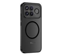 GIOPUEY Funda Magnética para Xiaomi Poco F8 Ultra, Compatible con MagSafe, Carcasa Dura de Mate PC + TPU Suave Case Cover - Black