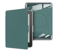 GIOPUEY Funda para Kobo Clara Colour/Clara BW/Clara 2E, Case Giratoria de 360 Grados Diseño Magnético Desmontable, Cubierta Protectora Ajustable, Parte Trasera Transparente - Dark Green